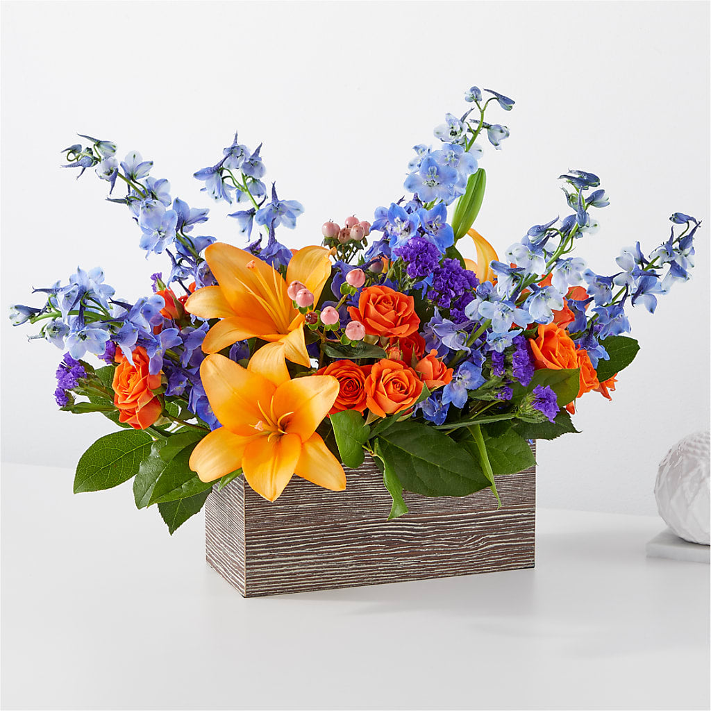 Radiant Citrus Box Bouquet – Rosehaus Floral, Suamico WI