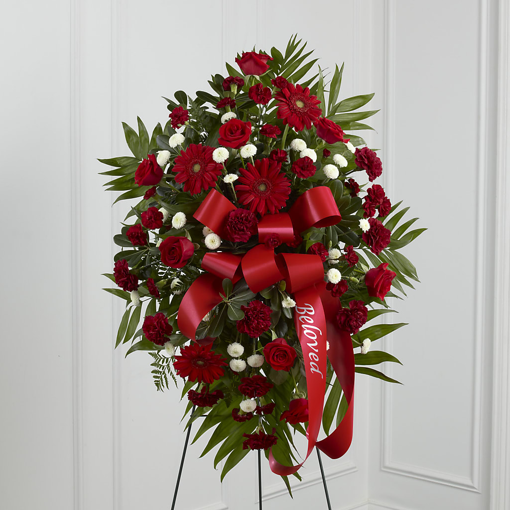 Treasured Memories Standing Spray – Rosehaus Floral, Suamico WI