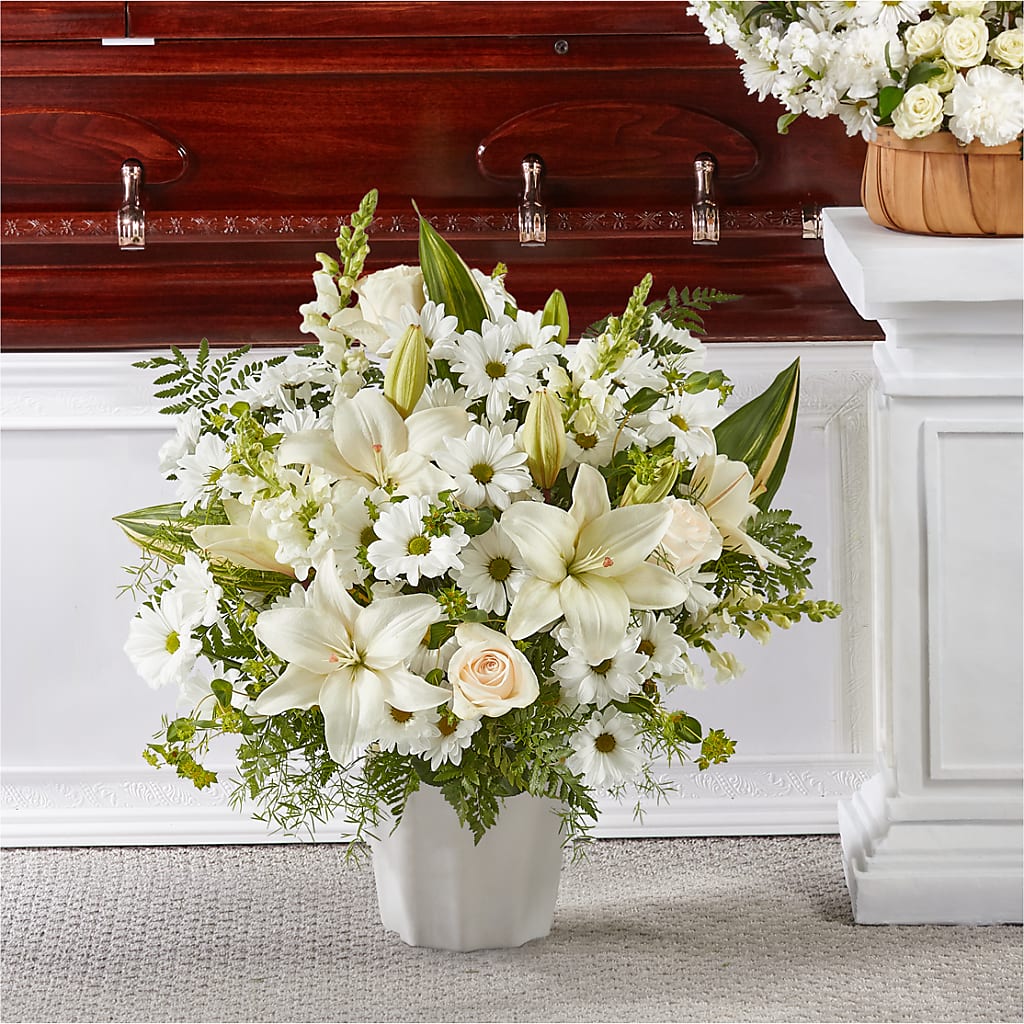 Thoughts of Tranquility Floor Basket – Rosehaus Floral, Suamico WI