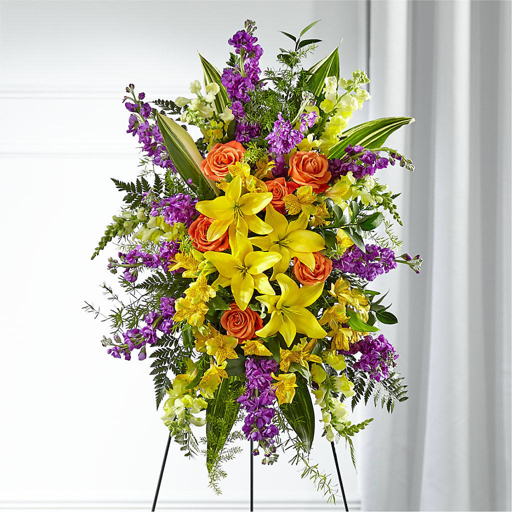 Thoughtful Prayers Standing Spray – Rosehaus Floral, Suamico WI