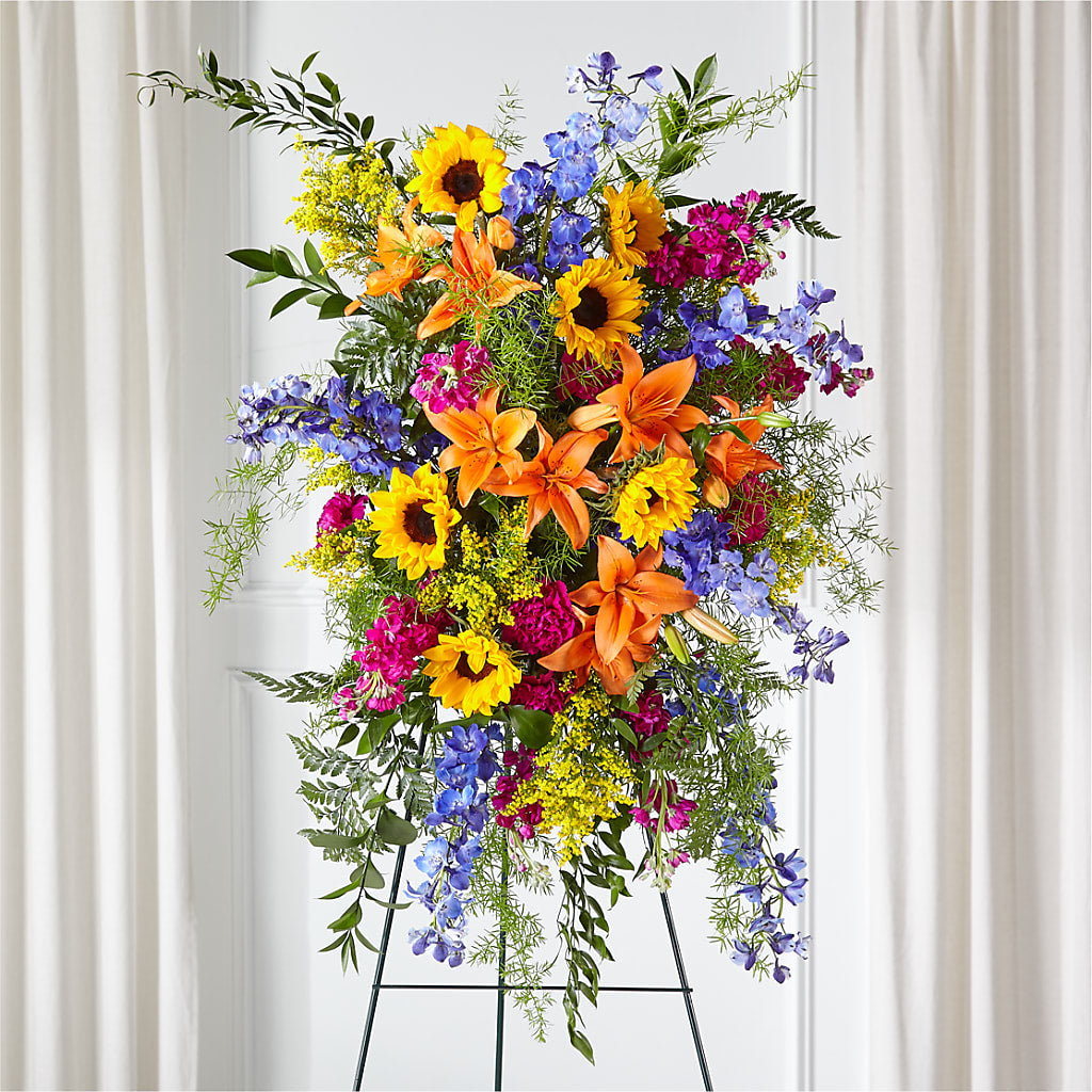 Sunlit Memories Standing Spray (Standard) – Rosehaus Floral, Suamico WI