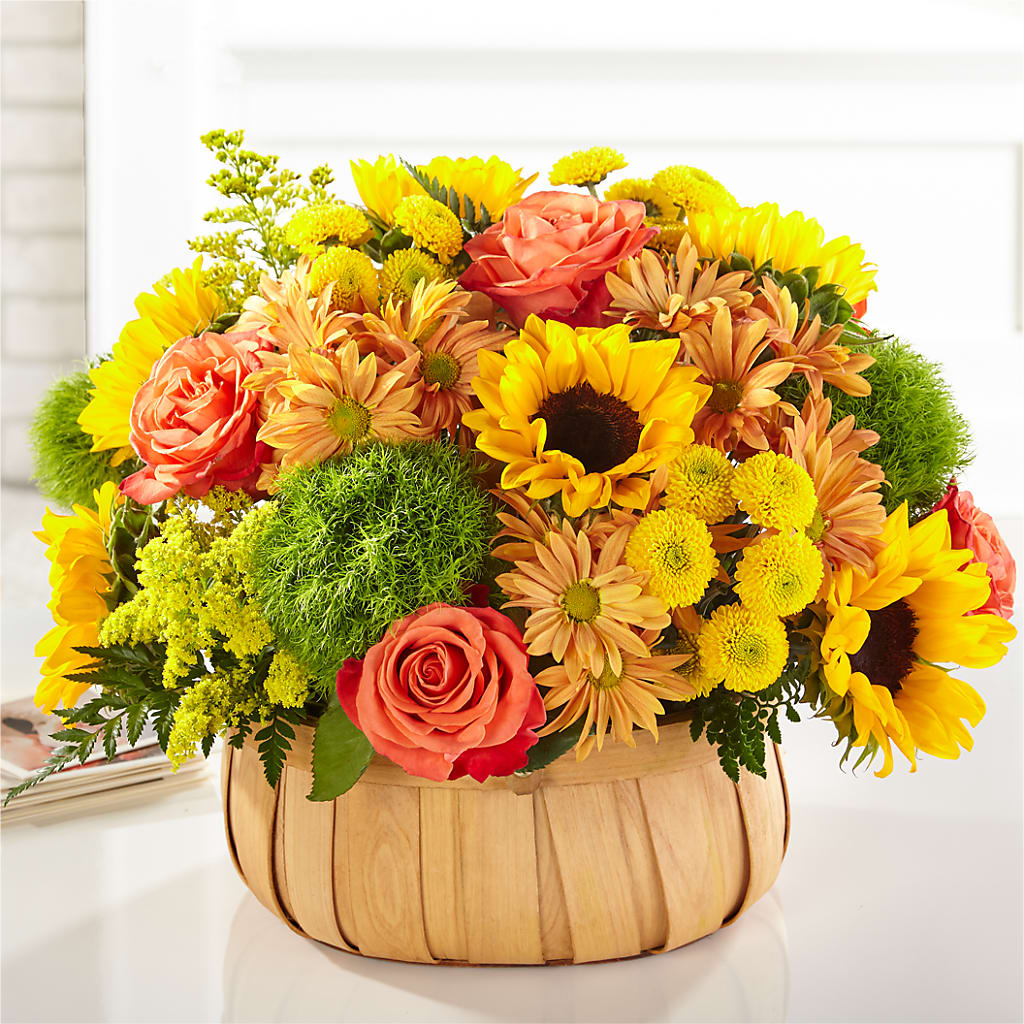 Harvest Sunflower Basket – Rosehaus Floral, Suamico WI
