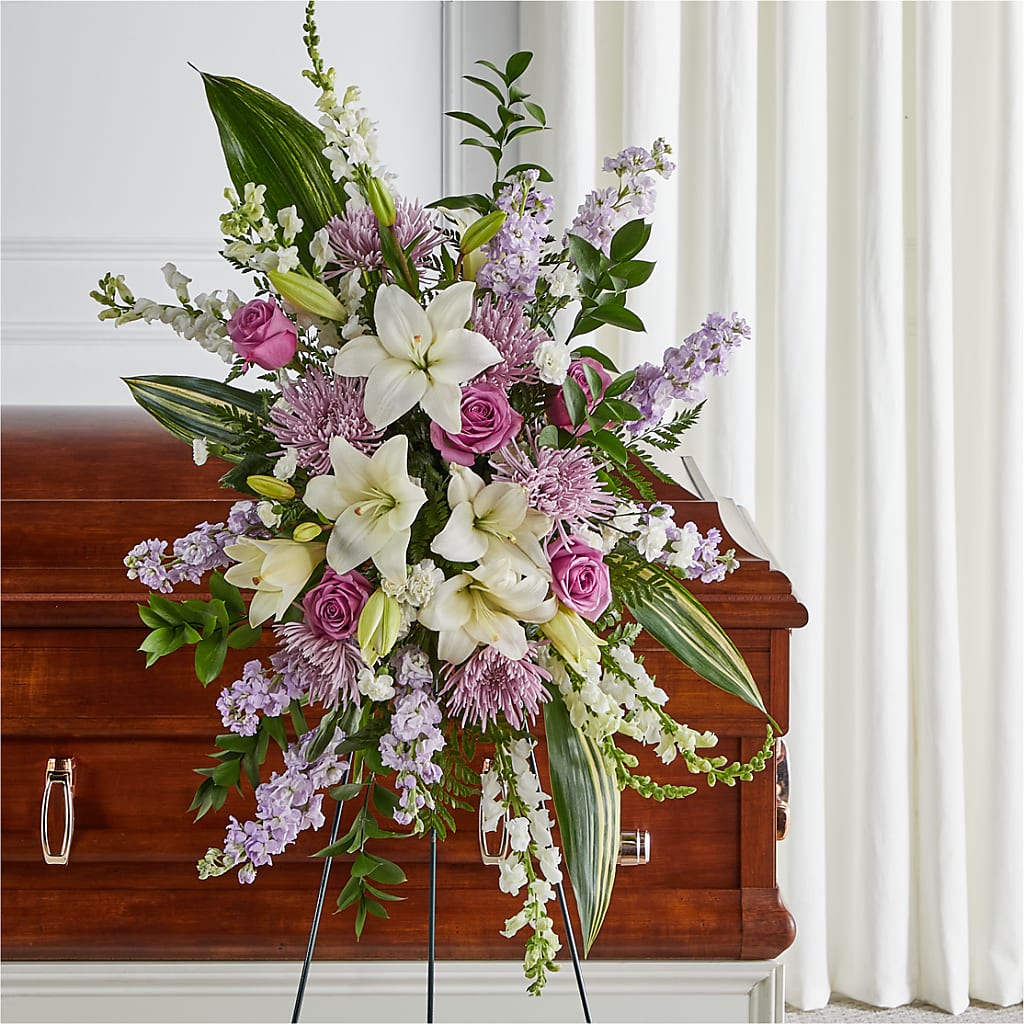 Grateful Hearts Standing Spray – Rosehaus Floral, Suamico WI