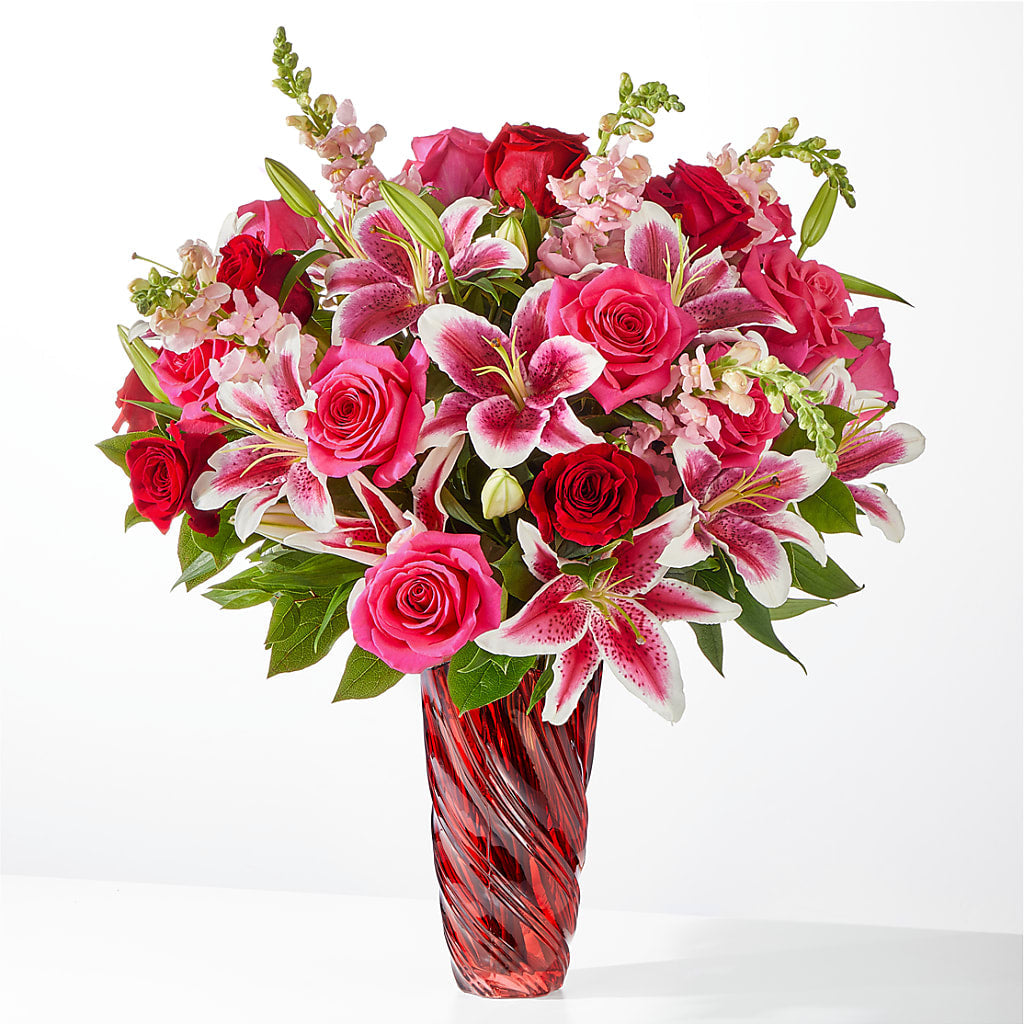 Always You Bouquet with Luxe Swirl Vase – Rosehaus Floral, Suamico WI