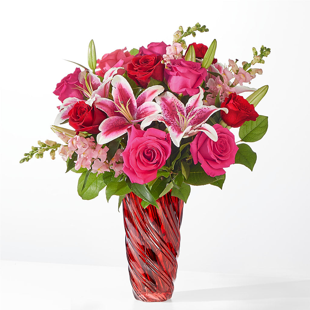 Always You Bouquet with Luxe Swirl Vase – Rosehaus Floral, Suamico WI