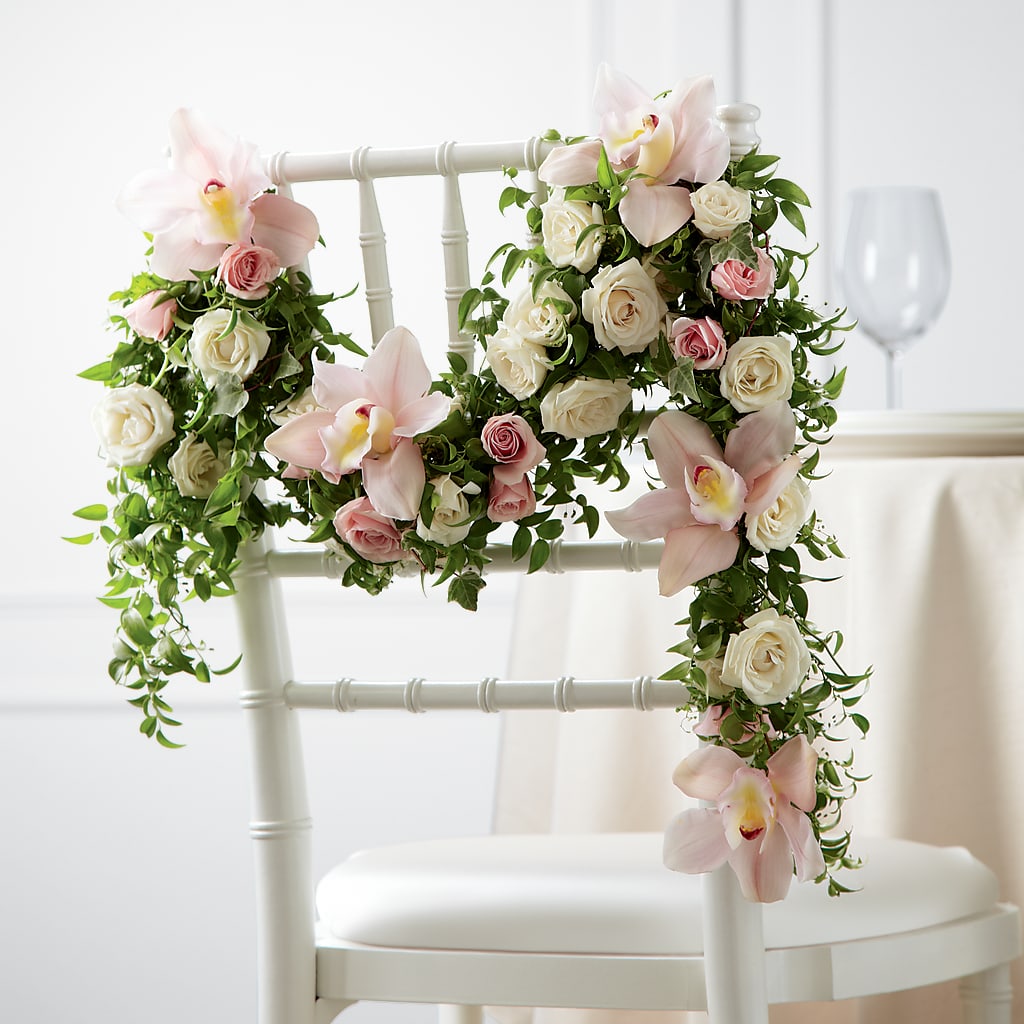 Orchid Rose Chair Décor – Rosehaus Floral, Suamico WI