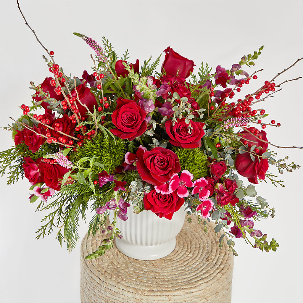 Big Red Bow Bouquet –  Rosehaus Floral, Suamico WI