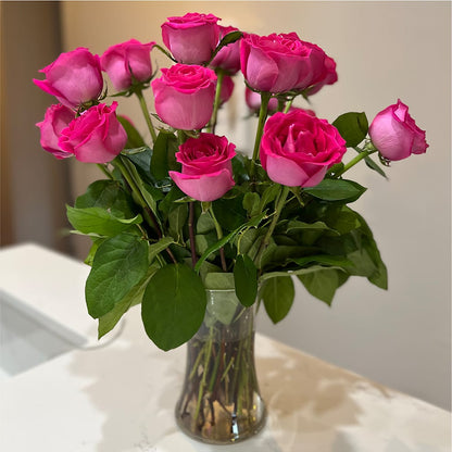 Long Stem Pink Rose Bouquet –  Rosehaus Floral, Suamico WI