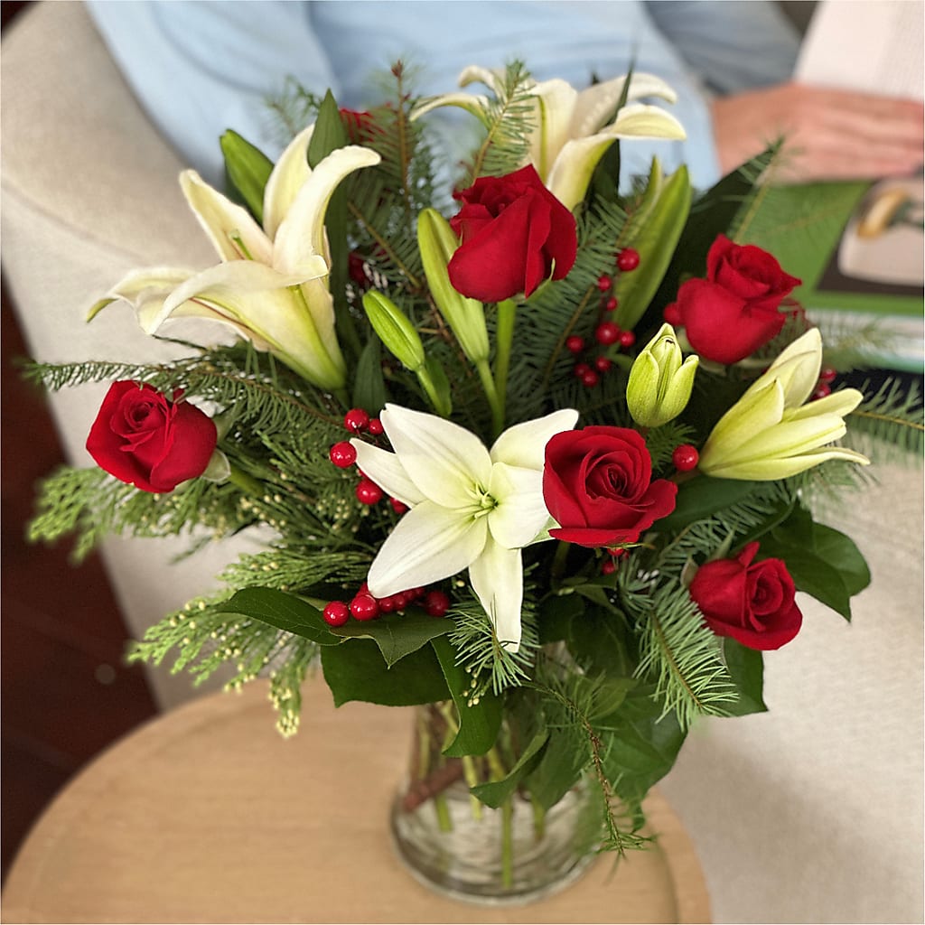 Sparkling Snowflakes Bouquet –  Rosehaus Floral, Suamico WI