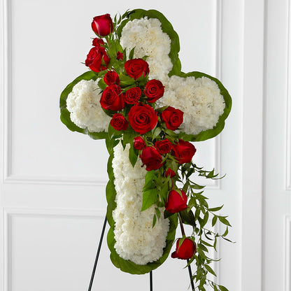 Floral Cross Easel –  Rosehaus Floral, Suamico WI
