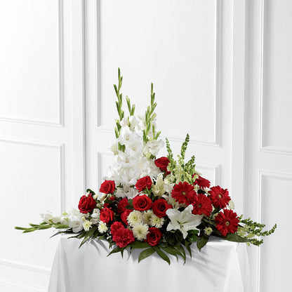 Crimson & White Arrangement –  Rosehaus Floral, Suamico WI