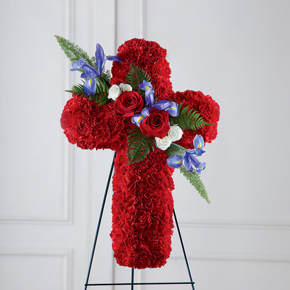 Faithful Hero Floral Cross –  Rosehaus Floral, Suamico WI