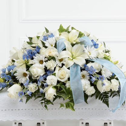 Tender Treasure Casket Spray –  Rosehaus Floral, Suamico WI