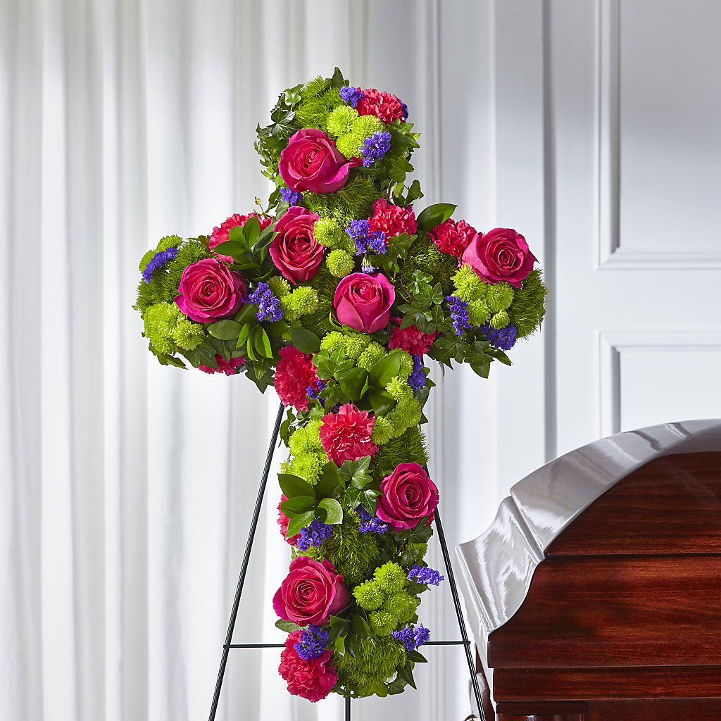 Tribute Rose Floral Cross –  Rosehaus Floral, Suamico WI