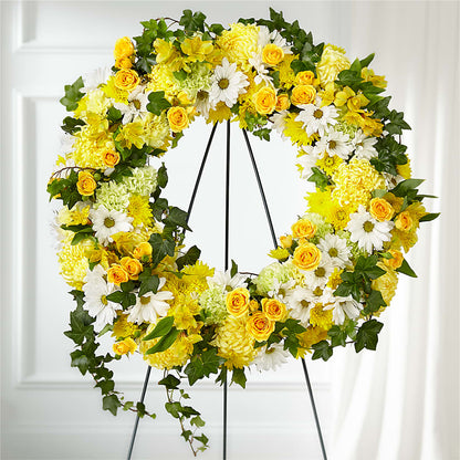 Golden Remembrance Wreath –  Rosehaus Floral, Suamico WI