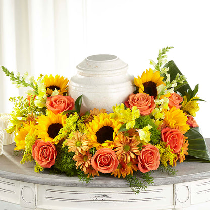 Faithful Sunflower Cremation Adornment –  Rosehaus Floral, Suamico WI