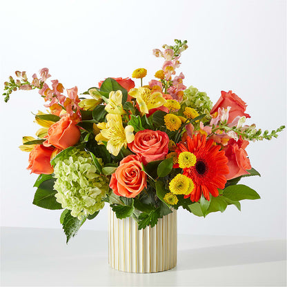 Autumn Sunshine Bouquet with Ivory Vase –  Rosehaus Floral, Suamico WI