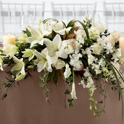 White Linen Arrangement –  Rosehaus Floral, Suamico WI